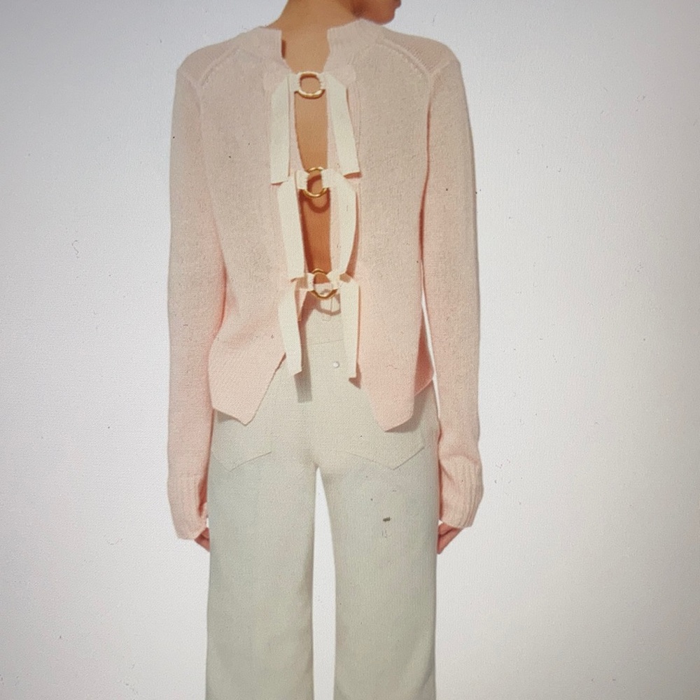 DEREK LAM 10 CROSBY CASHMERE/LINEN CROPPED TOP